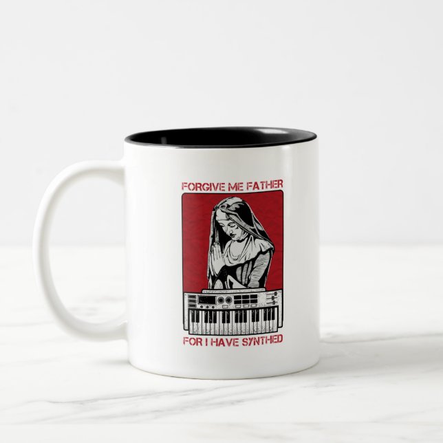 Tasse 2 Couleurs Pardonne-Moi Père Car J'Ai Synthé (Gauche)