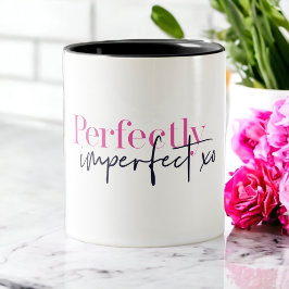 Tasse 2 Couleurs Parfaitement imparfait xo Message Inspirationnel