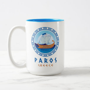 Tasse 2 Couleurs Paros, Grèce Design de navires grecs
