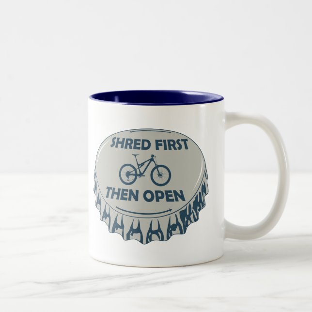 Tasse 2 Couleurs Partager D'Abord Puis Ouvrir Le Vélo De Montagne (Droit)
