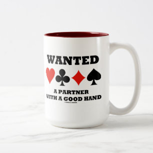 Tasse 2 Couleurs Partenaire Recherché Avec Une Bonne Main (Quatre 