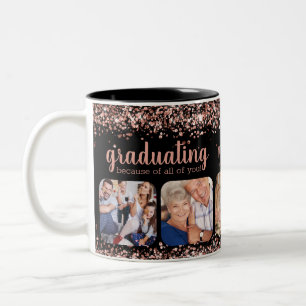 Tasse 2 Couleurs Parties scintillant d'or rose à cause de vous 5 Ph