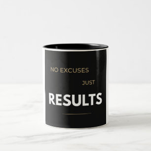 Tasse 2 Couleurs Pas d'excuses, juste des résultats Motivation pour