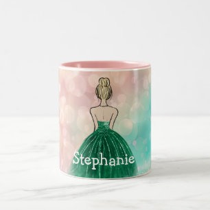 Tasse 2 Couleurs Pastel Gradient Parties scintillant Rainbow Bokeh