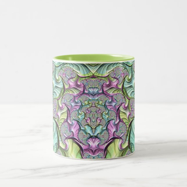 Tasse 2 Couleurs ~PASTEL PATH ~ Motif fractal ~ Original (Centre)