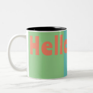 Tasse 2 Couleurs Pastel personnalisé Monogramme - Menthe moderne, C