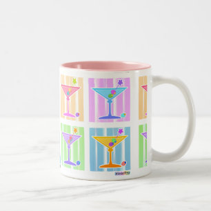 TASSE 2 COULEURS PASTEL POP ART MARTINIS