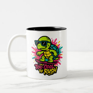 Tasse 2 Couleurs Patinage cool Turtle Retro Pop Art