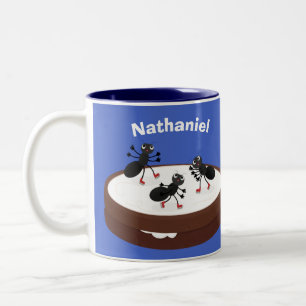 Tasse 2 Couleurs Patinage sur glace de fourmis joyeuses sur dessin 