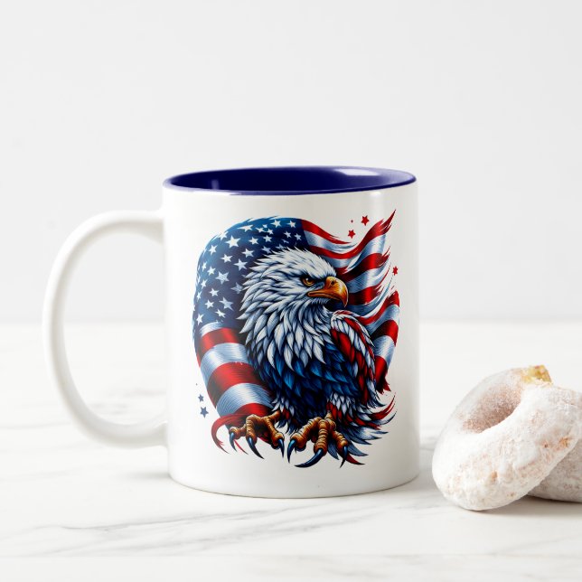 Tasse 2 Couleurs Patriotique (Avec donut)