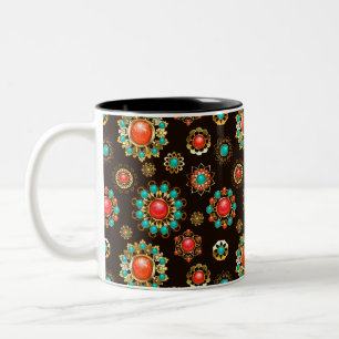 Tasse 2 Couleurs Pattern de Ethnic Brooches Seamless