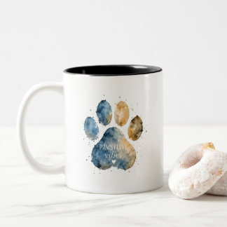 Tasse 2 Couleurs Pattes à Vibes Positives Aquarelle