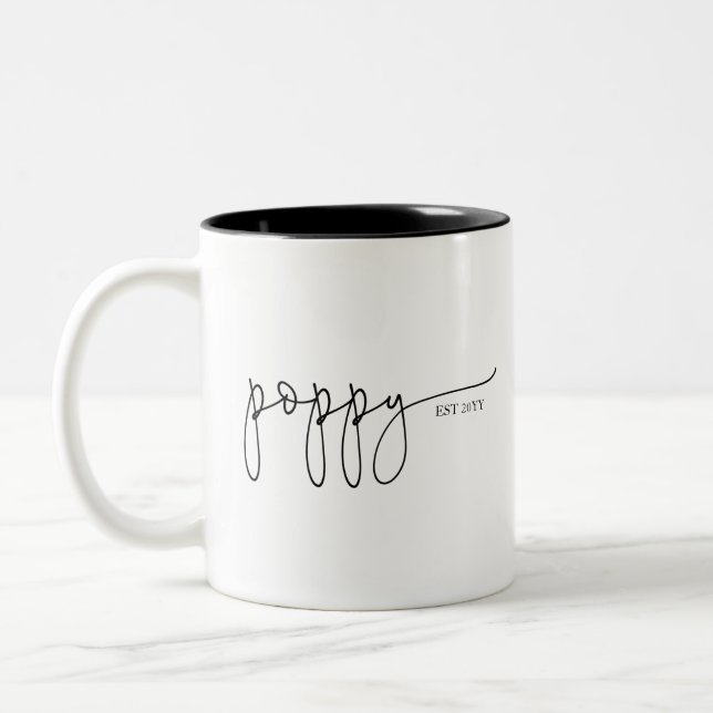 Tasse 2 Couleurs Pavot établi | Grand-père Cadeau (Gauche)