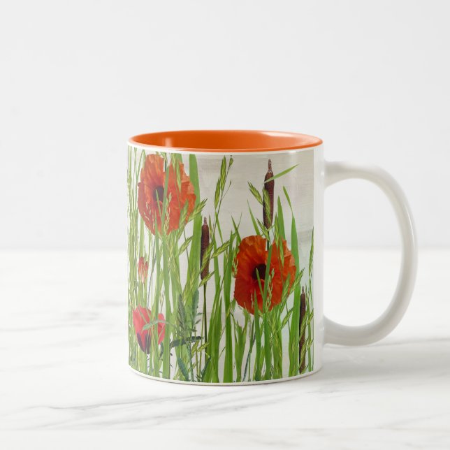 Tasse 2 Couleurs pavots et cattons (Droit)