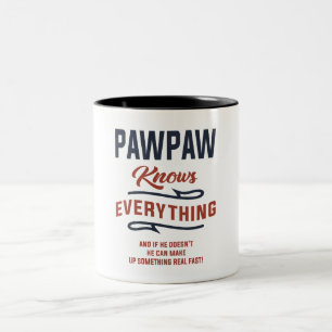 Tasse 2 Couleurs Pawpaw sait tout le design
