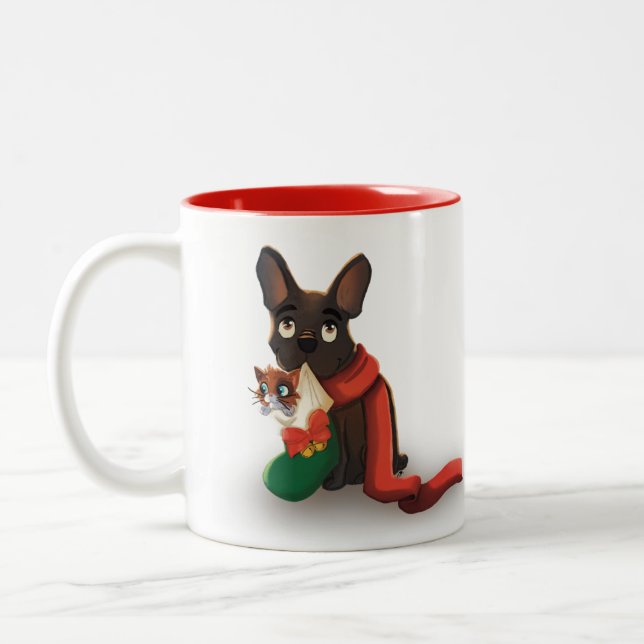 Tasse 2 Couleurs Pax et Huey Christmas Stocking (Gauche)