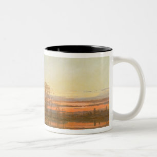 Tasse 2 Couleurs Paysage avec un cottage ruiné au coucher du