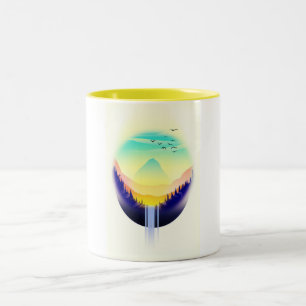 Tasse 2 Couleurs Paysage de cascade