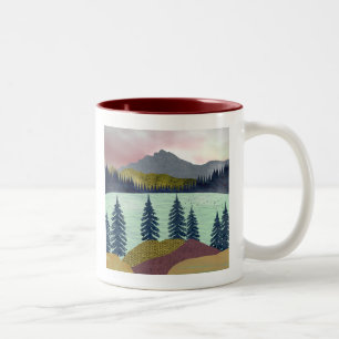 Tasse 2 Couleurs Paysage du lac Red Sky
