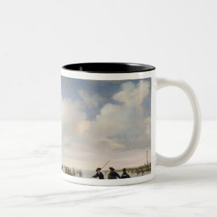 Tasse 2 Couleurs Paysage néerlandais avec des patineurs