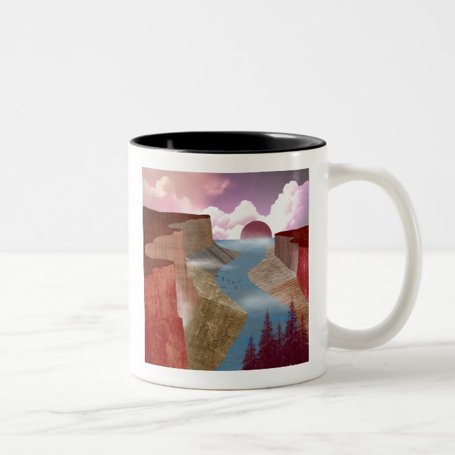 Tasse 2 Couleurs Paysage océanique du Canyon (Droit)