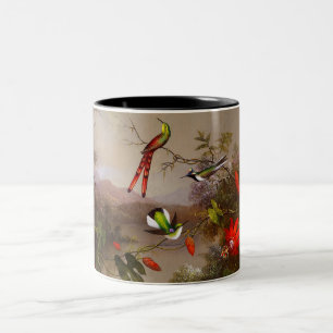 Tasse 2 Couleurs Paysage tropical avec dix colibris