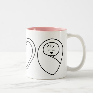 Tasse 2 Couleurs Peace Love Babies