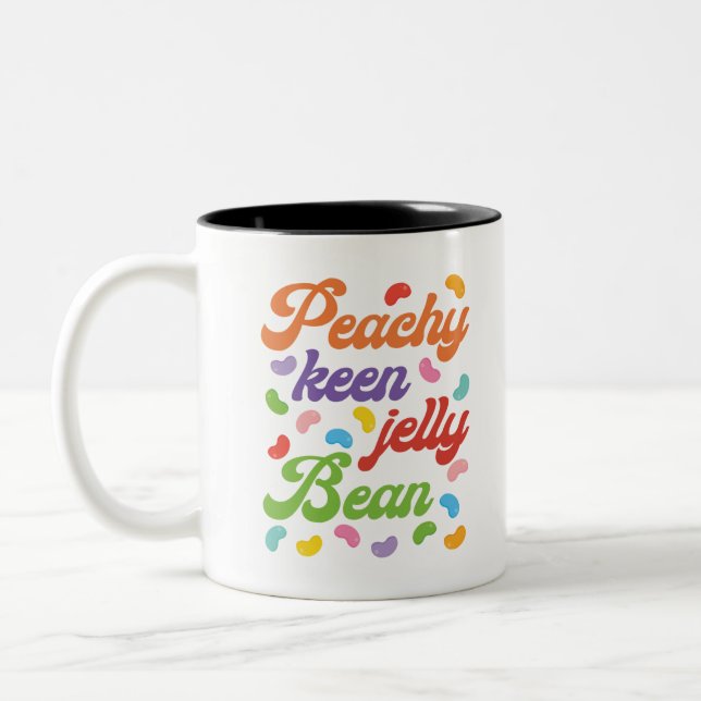 Tasse 2 Couleurs Peachy Keen Jelly Bean Easter Candy Retro (Gauche)