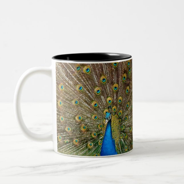 Tasse 2 Couleurs Peacock Motif Peacock Artisanat Peacock Peinture A (Gauche)