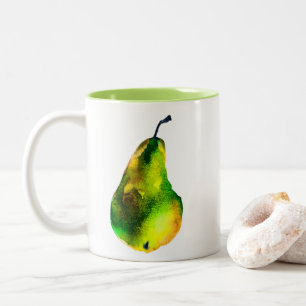 Tasse 2 Couleurs Pear art mignon aquarelle fruit