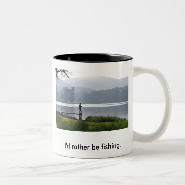 Tasse 2 Couleurs Pêche allée, je pêcherais plutôt (Droit)