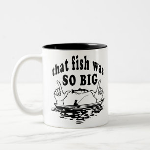 Tasse 2 Couleurs Pêche de poisson bande dessinée pêcheur drôle
