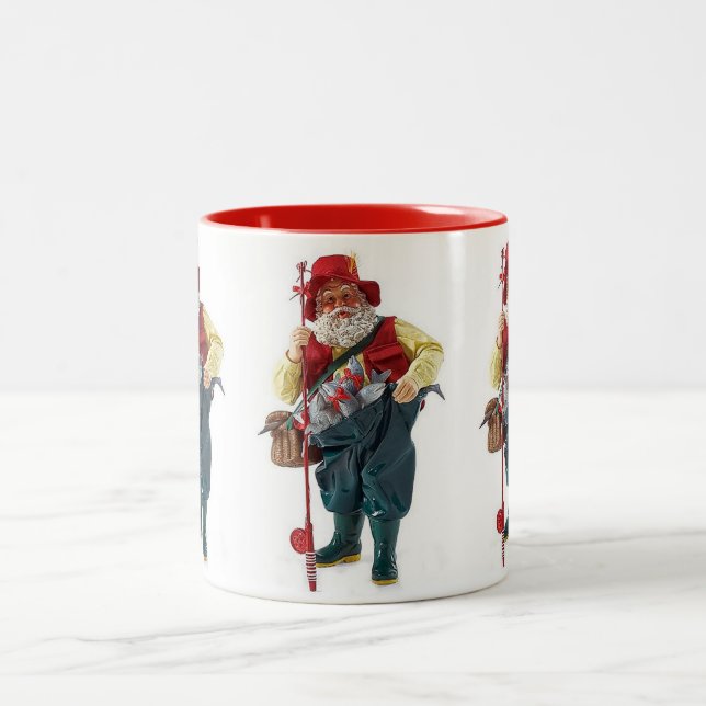 TASSE 2 COULEURS **PÊCHE SANTA CLAUS** NOËL (Centre)