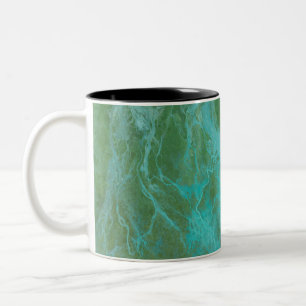 Tasse 2 Couleurs Peinture acrylique verte et bleue L'art Abstrait