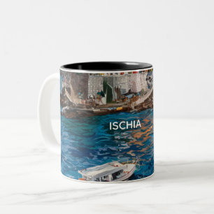 Tasse 2 Couleurs Peinture aquarelle Ischia Italie
