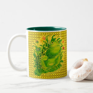 Tasse 2 Couleurs Peinture artisanale de grenouille verte