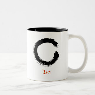Tasse 2 Couleurs Peinture de brosse d'Enso de zen (cercle de zen)