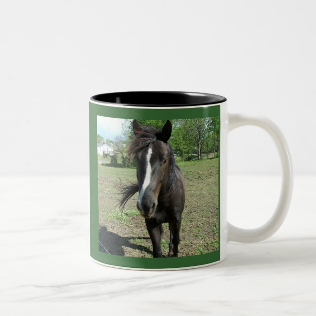 Tasse 2 Couleurs Peinture de cheval (Droit)