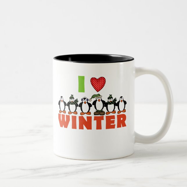 Tasse 2 Couleurs Penguin I Love Winter (Droit)