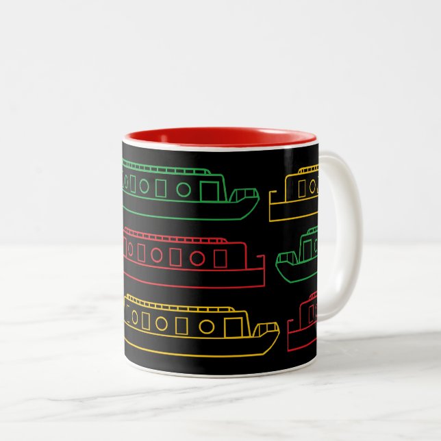 Tasse 2 Couleurs Péniches de feux de signalisation (Devant droit)