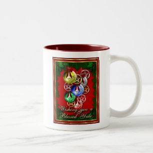 Tasse 2 Couleurs Pentagone étoilé béni de Noël de Wicca de Noël
