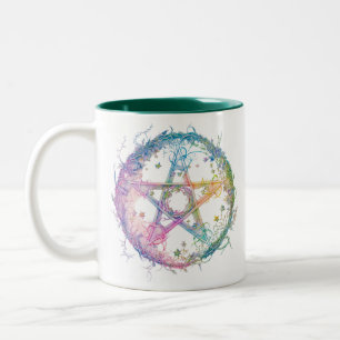 Tasse 2 Couleurs Pentagramme Pastel Païen Sorcellerie Wiccanne Hall