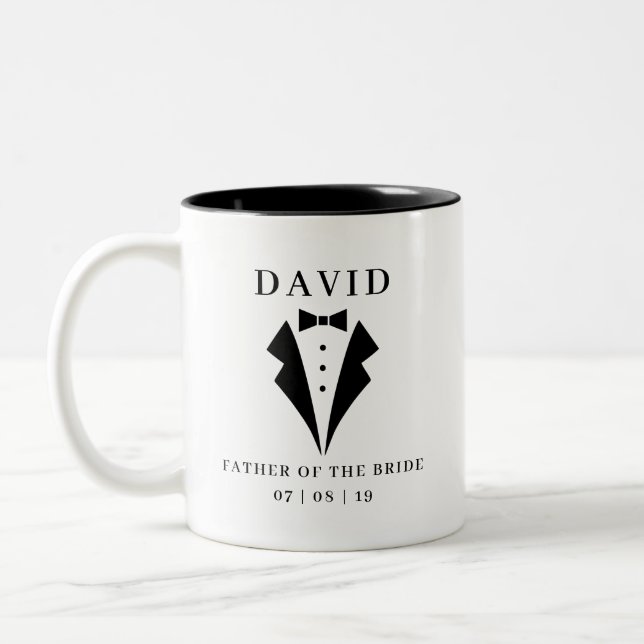 Tasse 2 Couleurs PÈRE Mariage DE LA BRIDE Tuxedo (Gauche)
