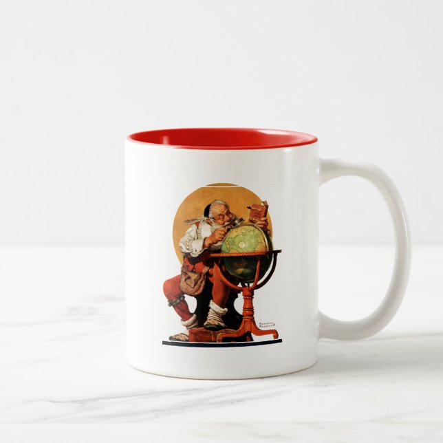 Tasse 2 Couleurs Père Noël au monde (Droit)