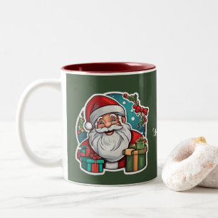 Tasse 2 Couleurs Père Noël avec des cadeaux.