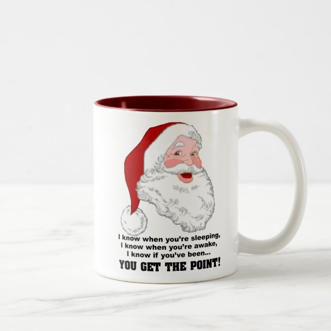 Tasse 2 Couleurs Père Noël connaît la boue (Droit)
