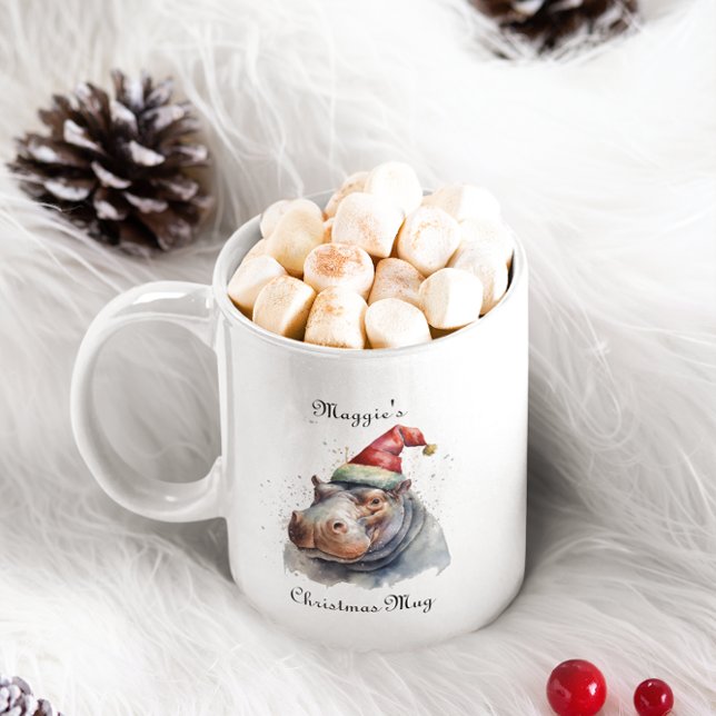 Tasse 2 Couleurs Père Noël Little Hippo, coutume (Créateur téléchargé)