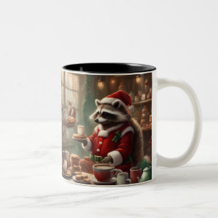 Tasse 2 Couleurs Père Noël Raton Laveur Fantaisiste a des Cookies &
