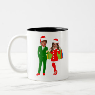Tasse 2 Couleurs père Noël trump melania