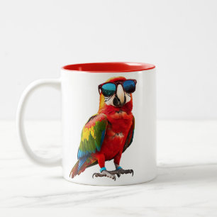 Tasse 2 Couleurs Perroquet Cool avec Lunettes de Soleil